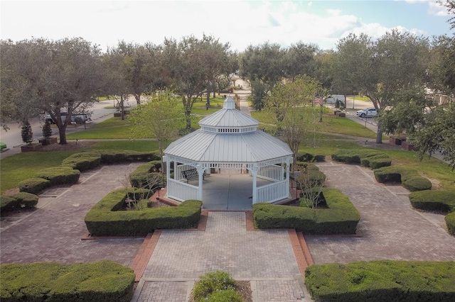 view of community with a gazebo