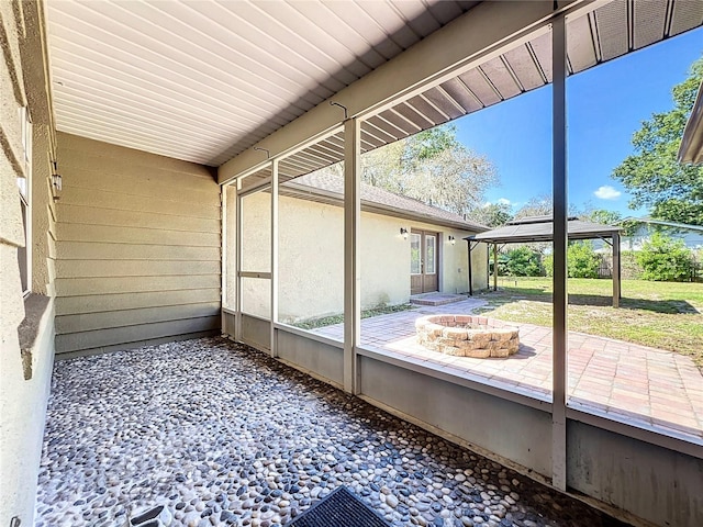 view of unfurnished sunroom