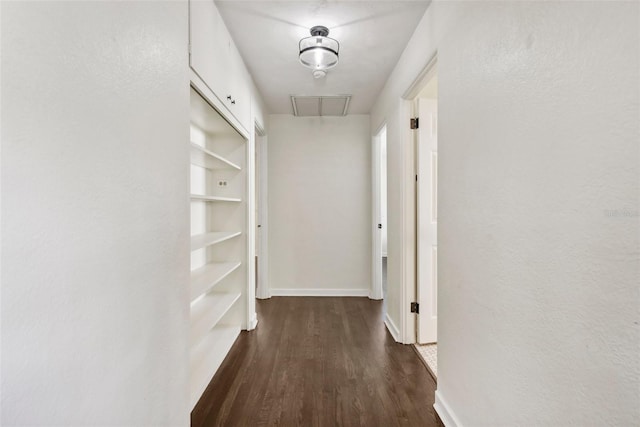 hall featuring dark hardwood / wood-style floors