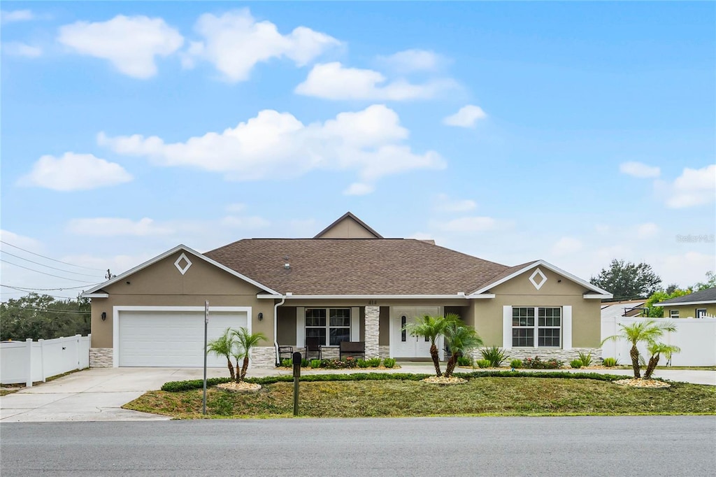 ranch-style house with a garage