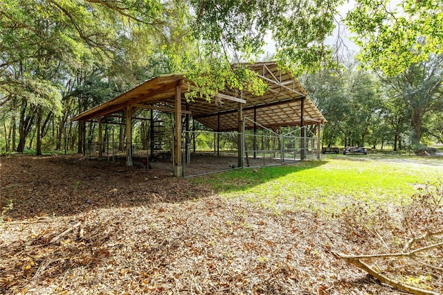 view of community with an outbuilding