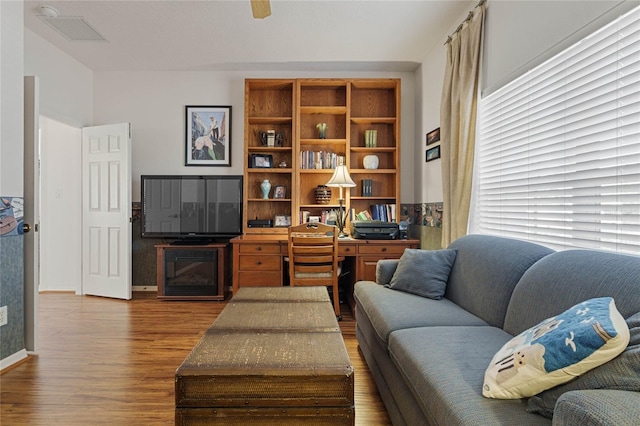 living room featuring wood-type flooring