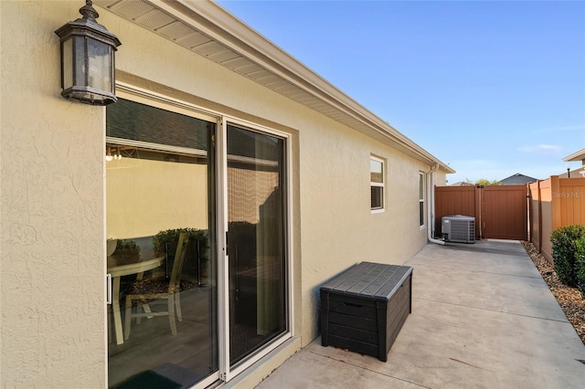 view of patio / terrace with central air condition unit