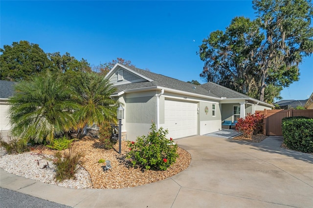 view of property exterior featuring a garage