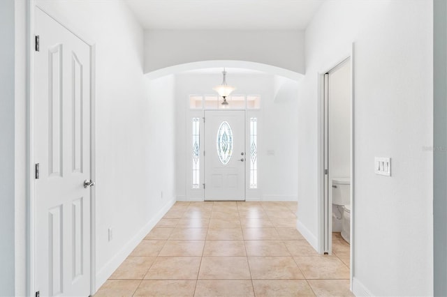 view of tiled foyer