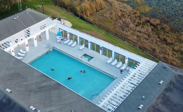 view of pool featuring a patio