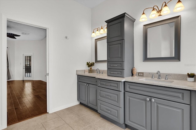 bathroom featuring vanity and tile patterned floors