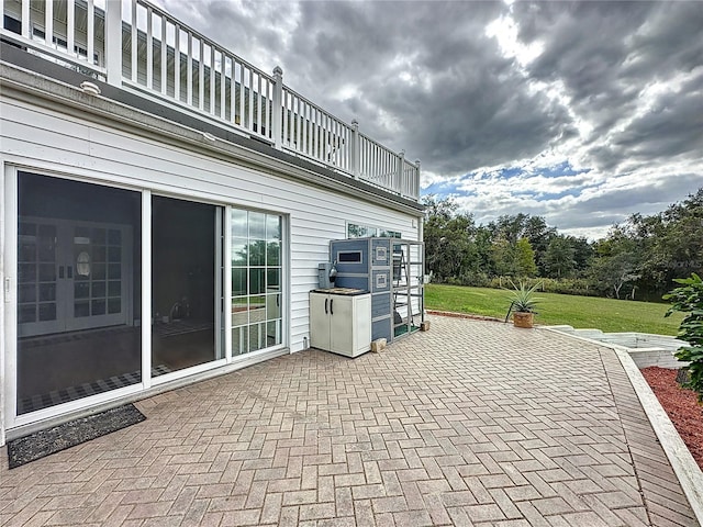 view of patio / terrace featuring a balcony