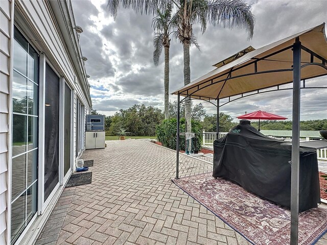 view of patio with a gazebo