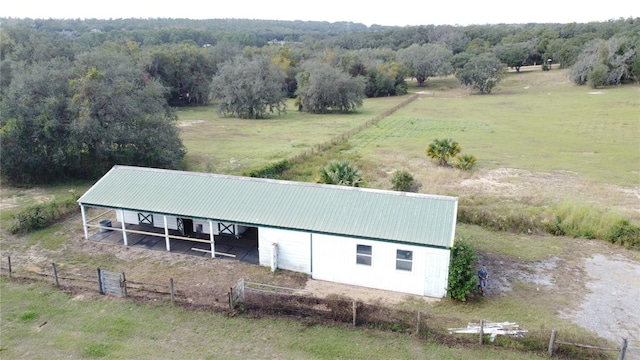 drone / aerial view featuring a rural view