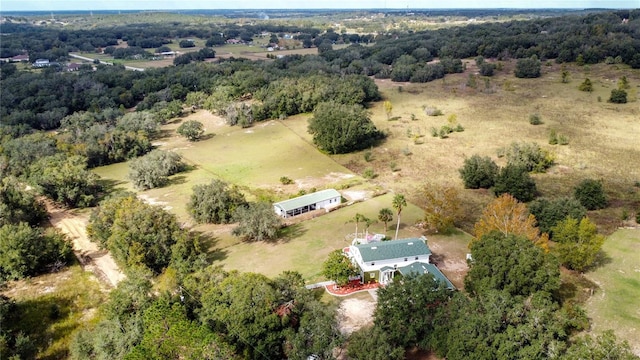 aerial view with a rural view