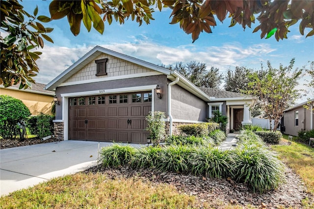 view of front of house with a garage