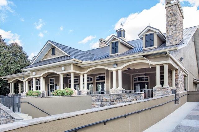 view of front of home with covered porch