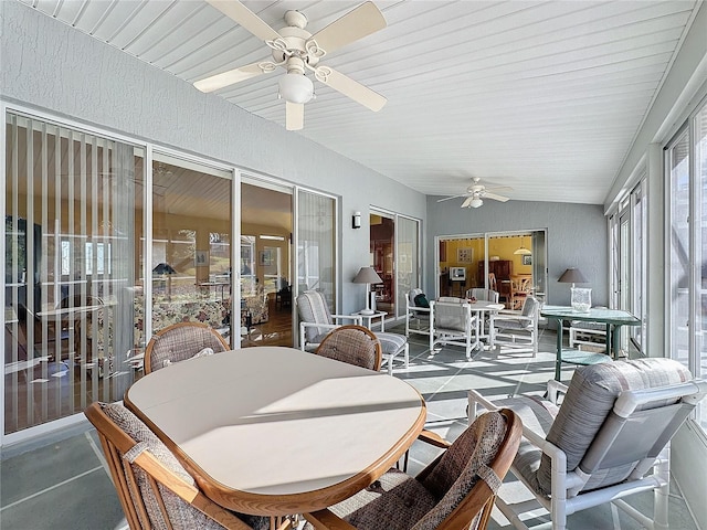 4634 Summerbridge Cir, Leesburg, FL 34748 - sunroom featuring ceiling fan and outdoor dining area
