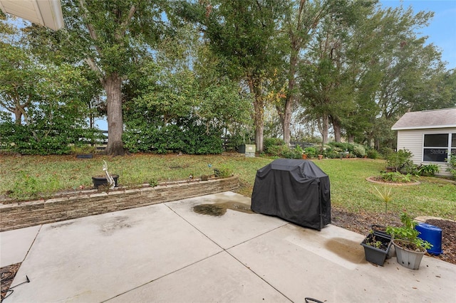 view of patio / terrace with a grill