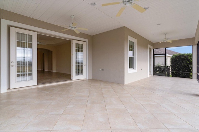 view of patio / terrace featuring ceiling fan