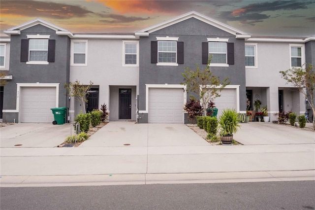 view of property featuring a garage