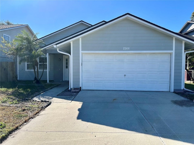 view of front facade with a garage