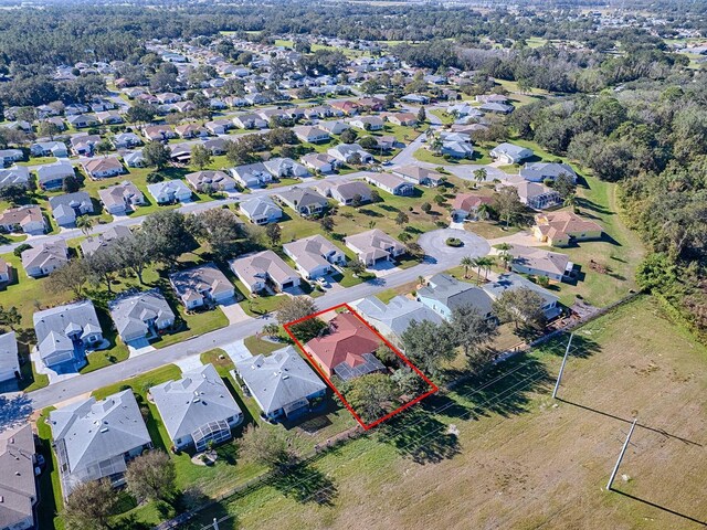 33236 Grand Cypress Way, Leesburg, FL 34748 - aerial view of residential area featuring property boundaries highlighted