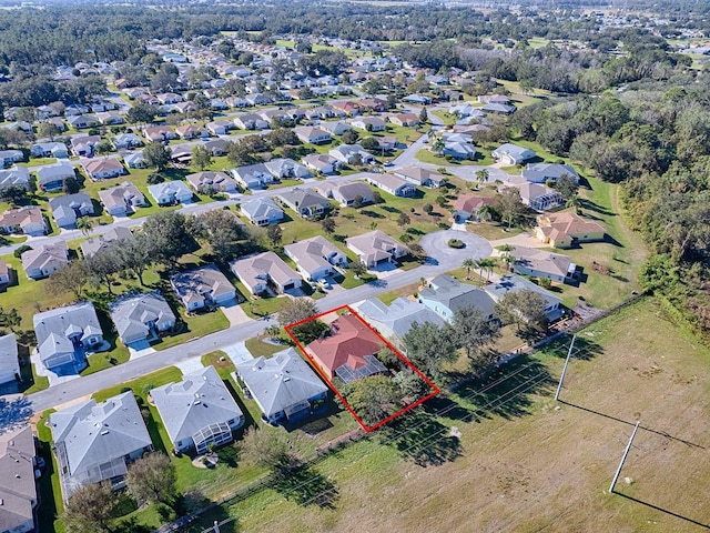 33236 Grand Cypress Way, Leesburg, FL 34748 - aerial perspective of suburban area featuring property boundaries highlighted