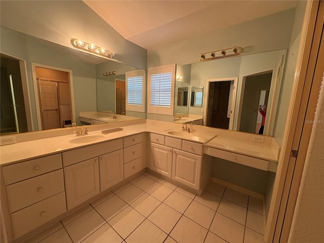 bathroom featuring vanity and tile patterned floors