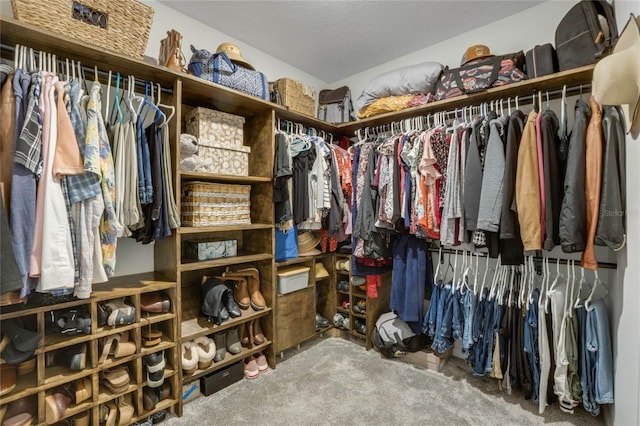 spacious closet featuring carpet