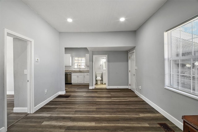 interior space featuring dark wood-type flooring