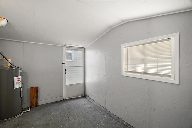 basement with water heater