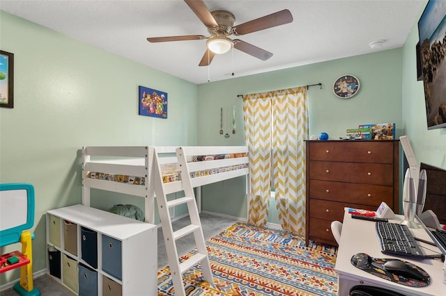 bedroom with ceiling fan