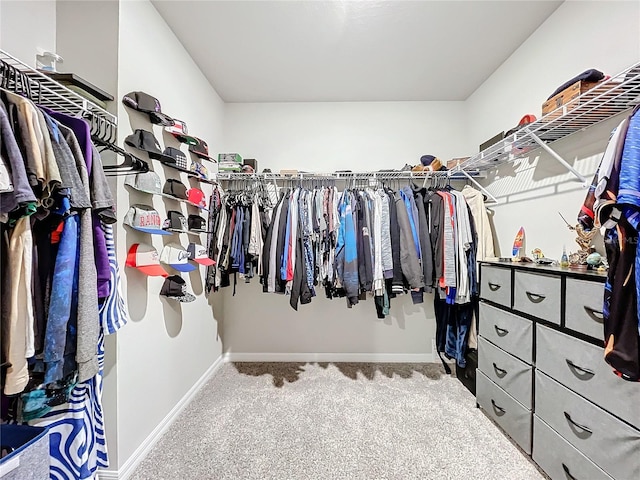 spacious closet with carpet flooring