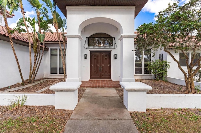 entrance to property with a garage