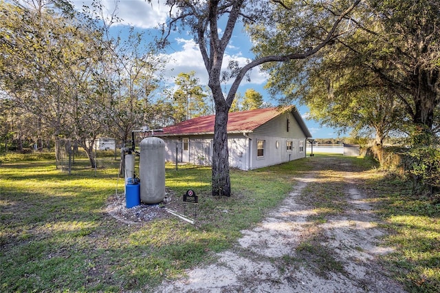 exterior space with a yard