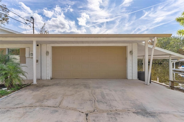 garage with a carport