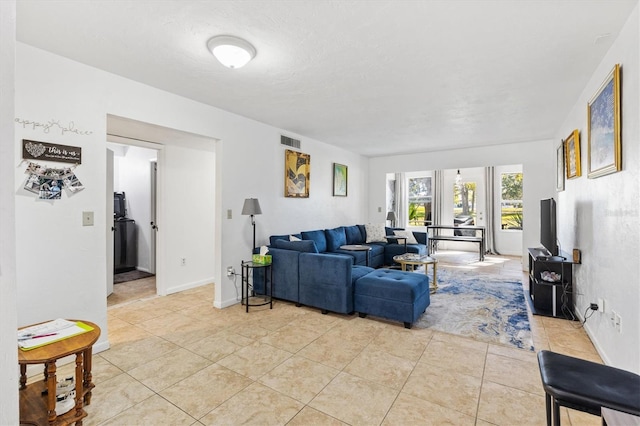 view of tiled living room