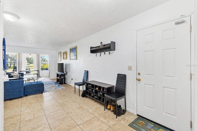 view of tiled living room