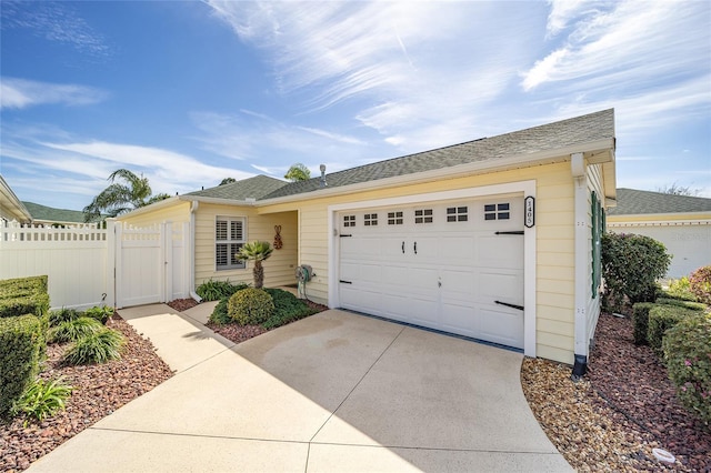 single story home featuring a garage