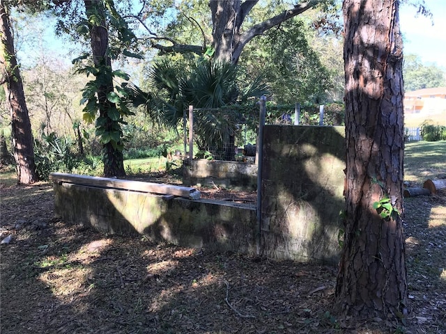 view of yard with a vegetable garden and fence