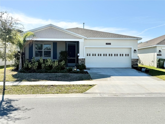 view of front facade with a garage