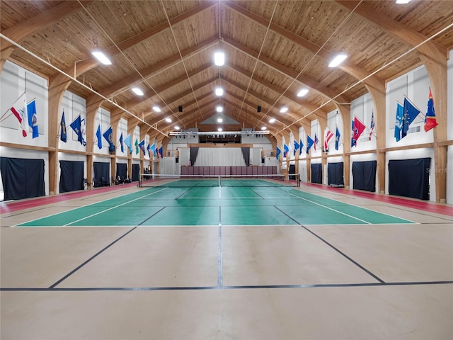 view of tennis court featuring basketball hoop