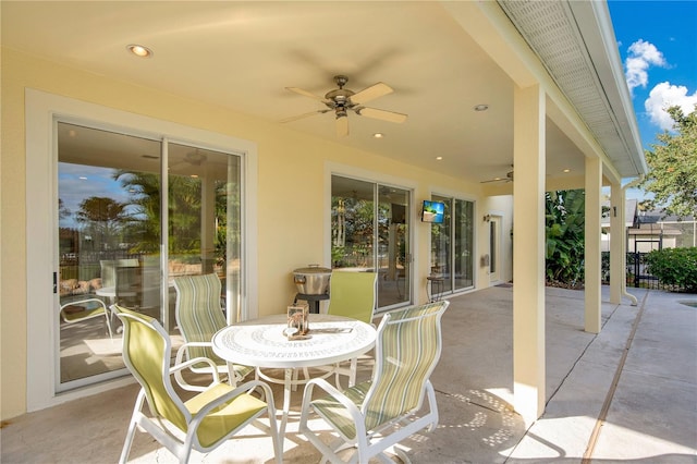 view of patio / terrace with ceiling fan