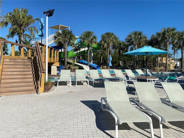 exterior space with a community pool