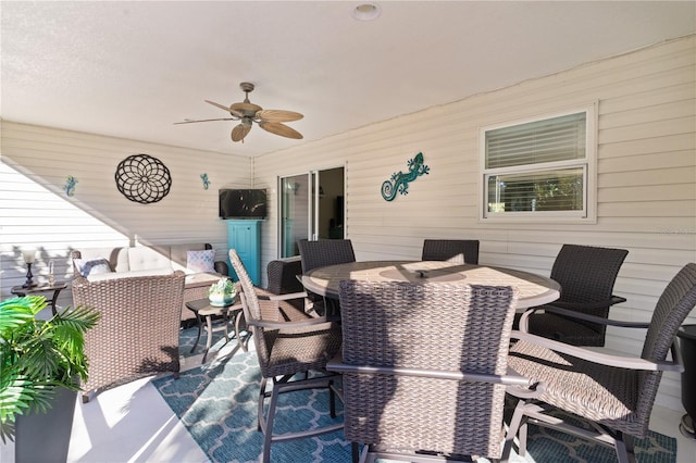 view of patio with ceiling fan