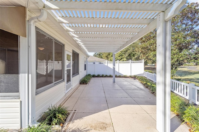 view of patio / terrace featuring a pergola