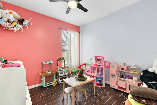 14701 Timucua Pl, Clermont, FL 34711 - game room with wood finish floors and a ceiling fan