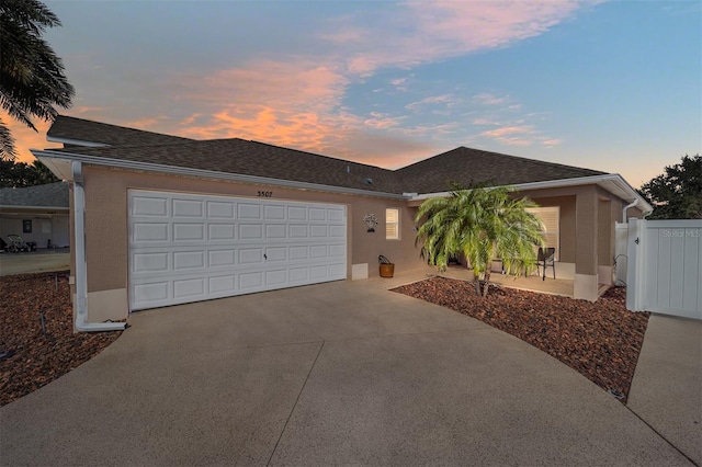 ranch-style house with a garage