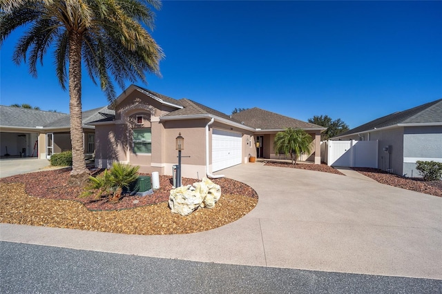 ranch-style house featuring a garage