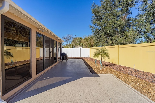 view of patio / terrace with a grill