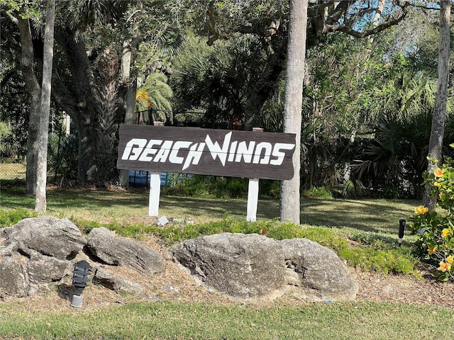 view of community sign