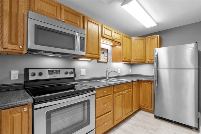 kitchen with appliances with stainless steel finishes and sink