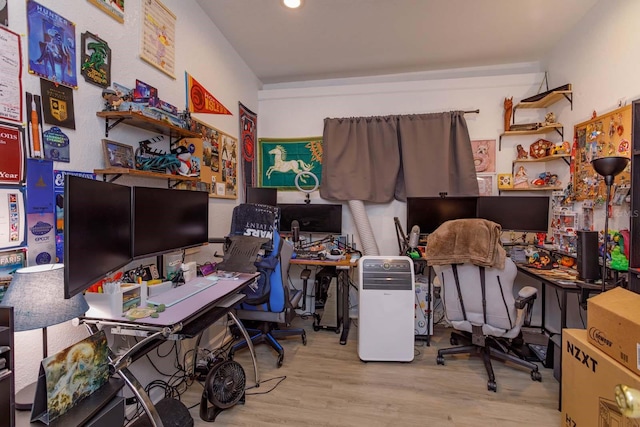 office area featuring light wood-type flooring